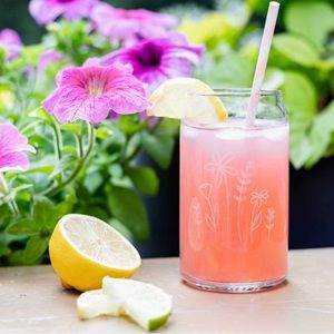 Floral Stem Drinking Glass